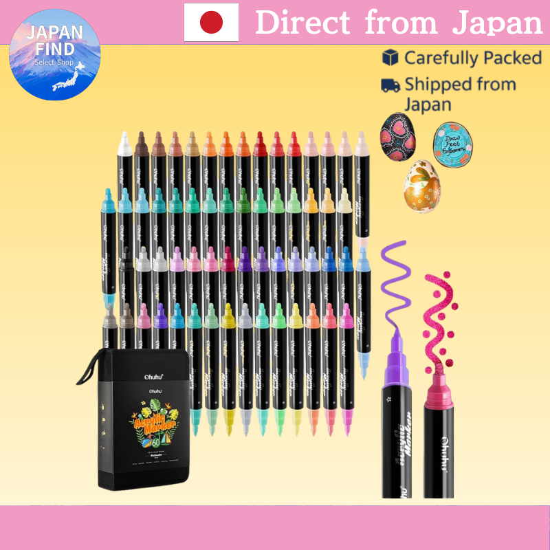 【ตรงจากประเทศญี่ปุ่น】Ohuhu Acrylic Marker 30 สี หัวใหญ่+หัวเล็ก สีทึบ