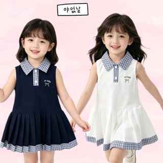 BB244 ชุดเดรสเด็กผู้หญิง ลายสก็อต แต่งชายกระโปรง ใส่ออกงานได้