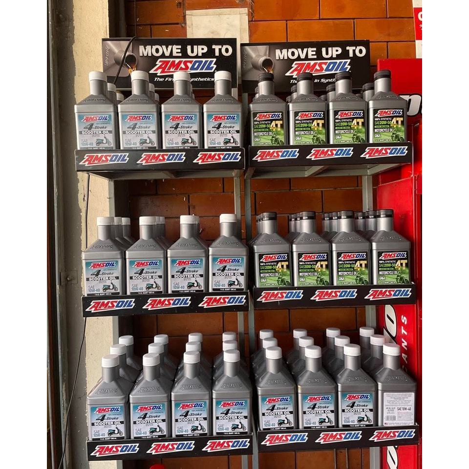 【ของแท้100%】น้ำมันเครื่องมอไซค์ Amsoil SAE 10W-40 20W-50 4T น้ำมันเครื่องสังเคราะห์ 100% 946ml ราคา ถูกที่สุด ดีลบีเคเค แกลเลอรีภาพที่ 2