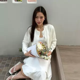 BCLS40 Sweet Heart Knit Series - คาดิแกนแขนยาว