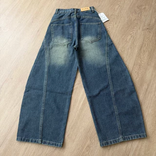 #5998 (XS-9XL) jinjeans กางเกงยีนส์ทรงบาเรล baggy กางเกงสาวอวบ กระบอกใหญ่ ขากว้าง Barel