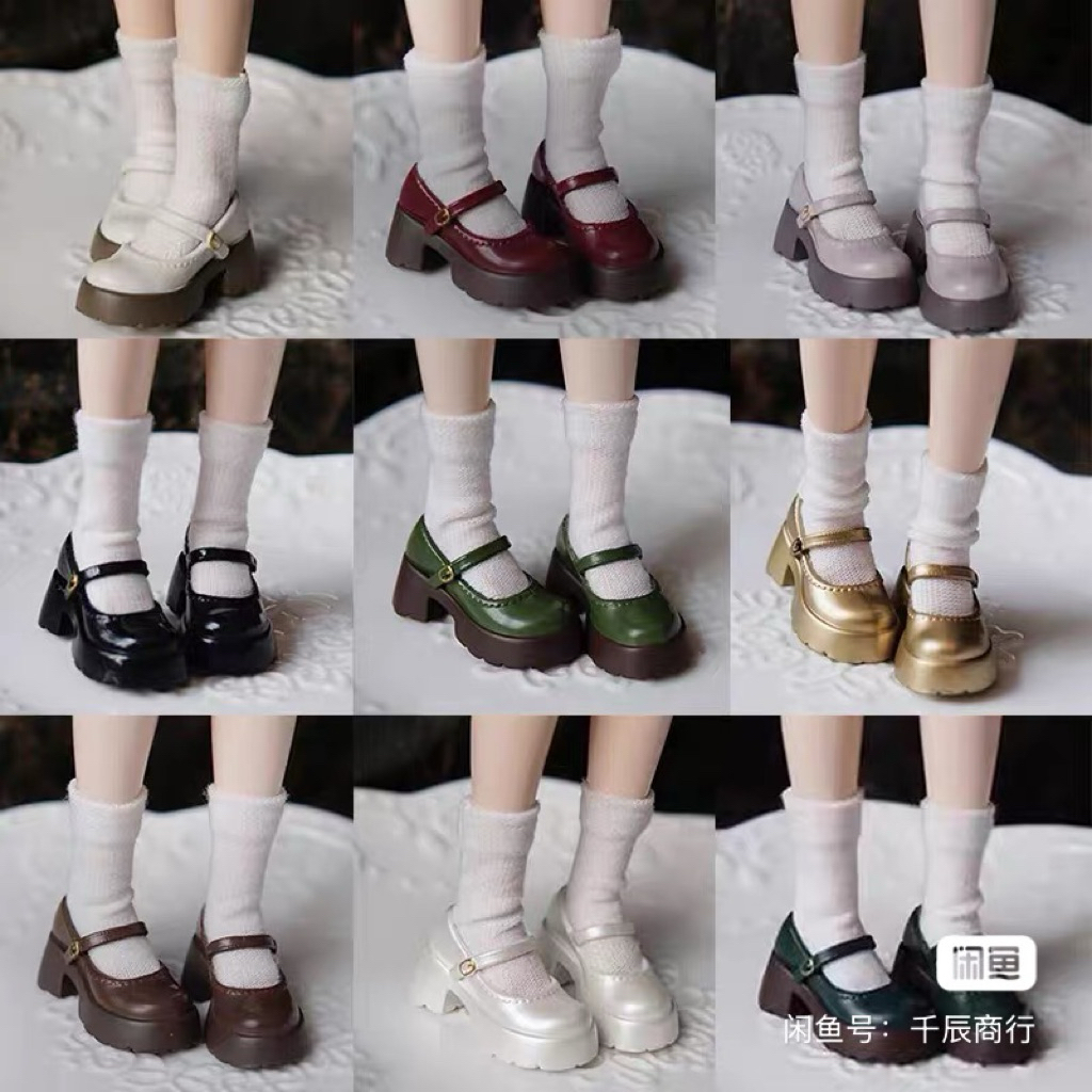 รองเท้าตุ๊กตา 1/6 Blythe / Obitsu22 Mary Jane (สีแดง / สีครีม พร้อมส่ง)