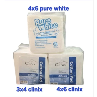 สำลีแผ่น ห่อใหญ่ 450g Clinix / Pure White ปราศจากสารเรืองแสง