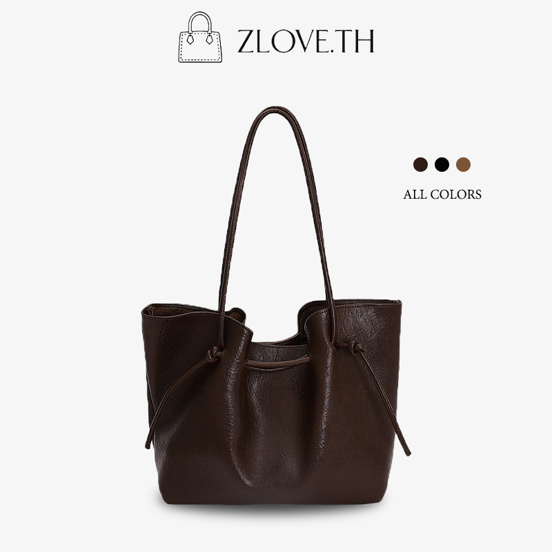 ZLOVE กระเป๋าสะพายสุภาพสตรี ความจุสูง ผ้า PU วินเทจเรียบง่าย แฟชั่นเวอร์ชั่นเกาหลี สำหรับผู้หญิง กระเป๋าสวย