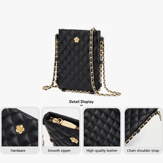 Mini Phone bag กระเป๋าสะพายข้างใส่มือถือ หนังPU สไตส์เกาหลี พร้อมโซ่ กระเป๋าสะพายข้างผู้หญิ (จัดส่งจากไทย）