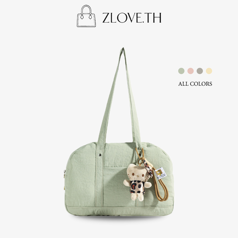 ZLOVE กระเป๋าสะพายข้างเดียว สีทึบ ไนลอน ความจุสูง น้ำหนักเบา เวอร์ชันเกาหลี แฟชั่น กระเป๋าสวย