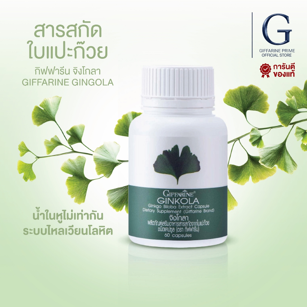 จิงโกลา กิฟฟารีน Ginkola Giffaine สารกัดใบแปะก๊วย น้ำในหูไม่เท่ากันชนิดแคปซูน