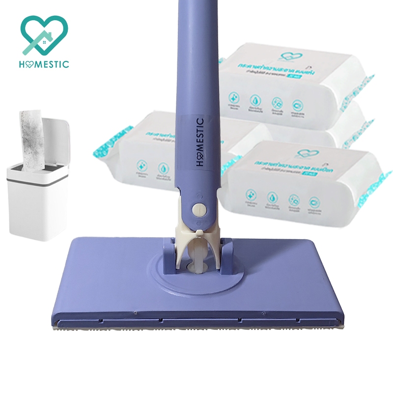 HOMESTIC ไม้ถูดันฝุ่นขนาดเล็ก ใช้บนกระดาษผ้าใช้แล้วทิ้ง เหมาะสำหรับใช้กับผนัง หรือหน้าต่าง