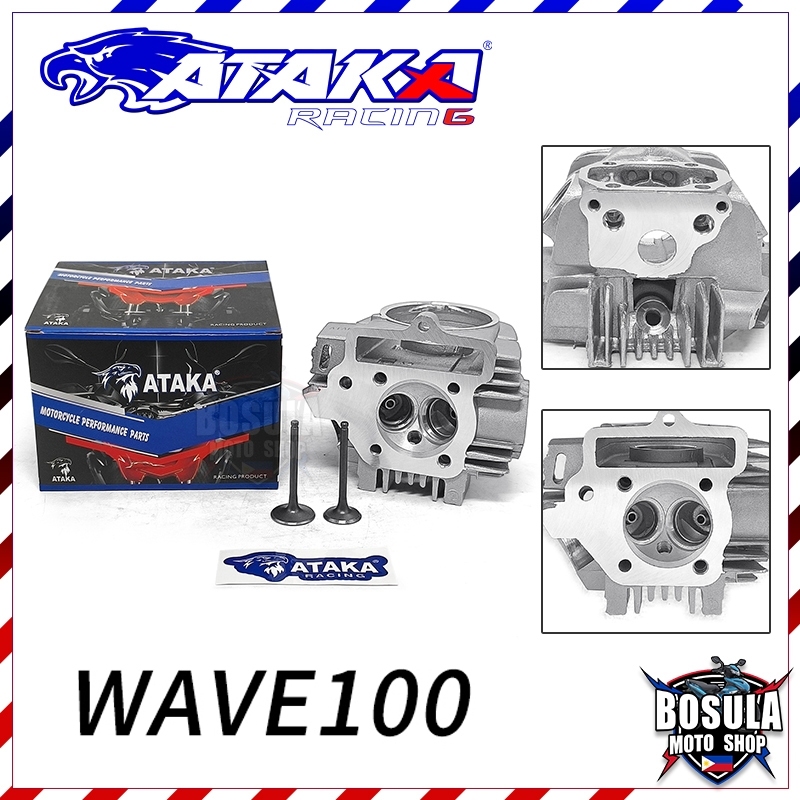 ATAKA Racing หัว 2 วาล์วใหญ่ WAVE100 XRM110 23/27 24/28 25/29 26/30 27/31 มม แถมวาล์ว 2 ชิ้น