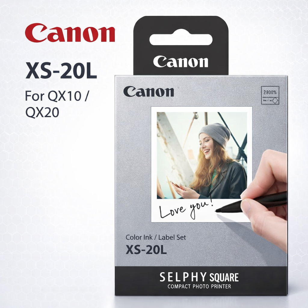 Canon XS-20L Color Ink Label Set สำหรับ SELPHY SQUARE QX10 QX20 กระดาษสติ๊กเกอร์+หมึกพิมพ์