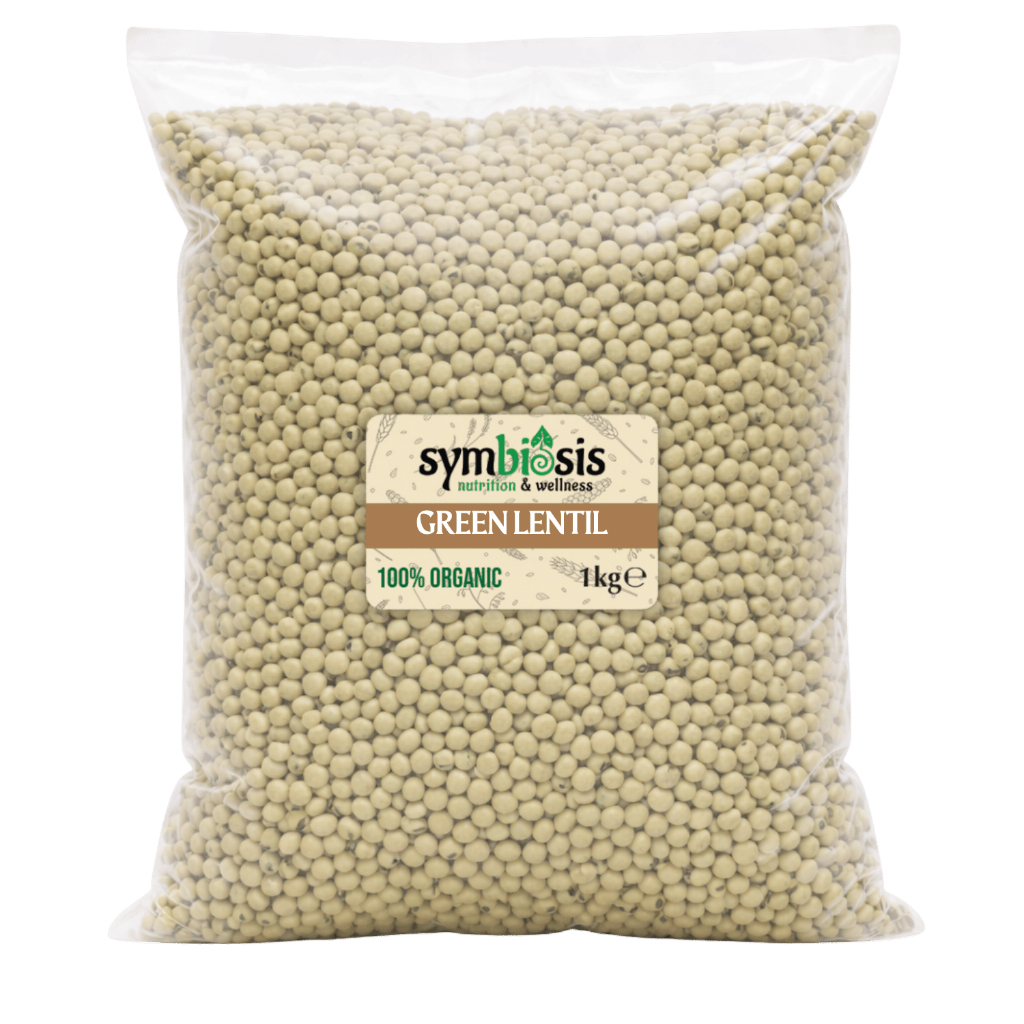 SYMBIOSIS | Organic/Bio Green Lentils 1Kg | Gluten-Free | High Protein | Fiber-Rich | Turkey Product