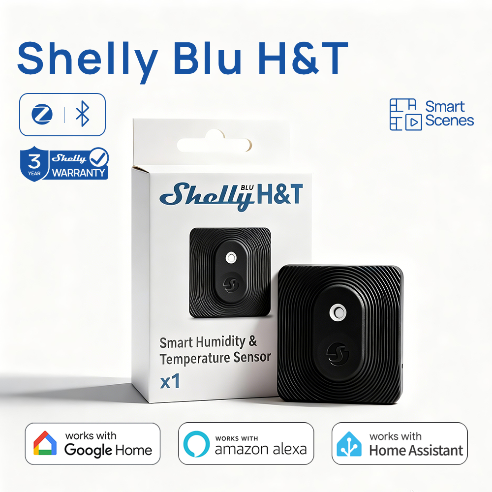 Shelly BLU H&T ZB เซ็นเซอร์อุณหภูมิ ความชื้น Zigbee Bluetooth IP54 ใช้กับ Alexa Google Home – โปรปัง