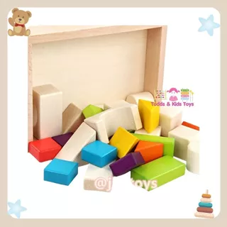 ๋JKP Toys ของเล่นไม้เสริมพัฒนาการ บล็อกไม้กระตุ้นความคิด เป็นชุดบล็อกไม้ 30 ชิ้น