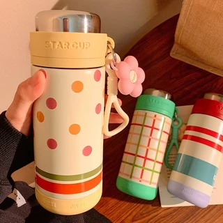 แก้วกาแฟสแตนเลส 316 500ml แก้วเดินทาง ทนความร้อน ลายดอกลิลลี่น่ารัก