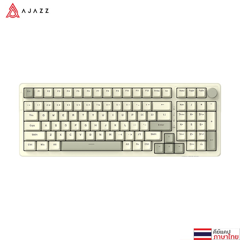 คีย์บอร์ดเกมมิ่ง Ajazz AK992 Retro 99Key Red Switch Gasket Mechanical Keyboard รับประกันสินค้า 1 ปี