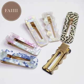 (ราคา1คู่ ) กิ๊บหนีบผมอะคริลิคดีไซน์เรียบ ขอบมน/ลอน ผิวเงา🌟