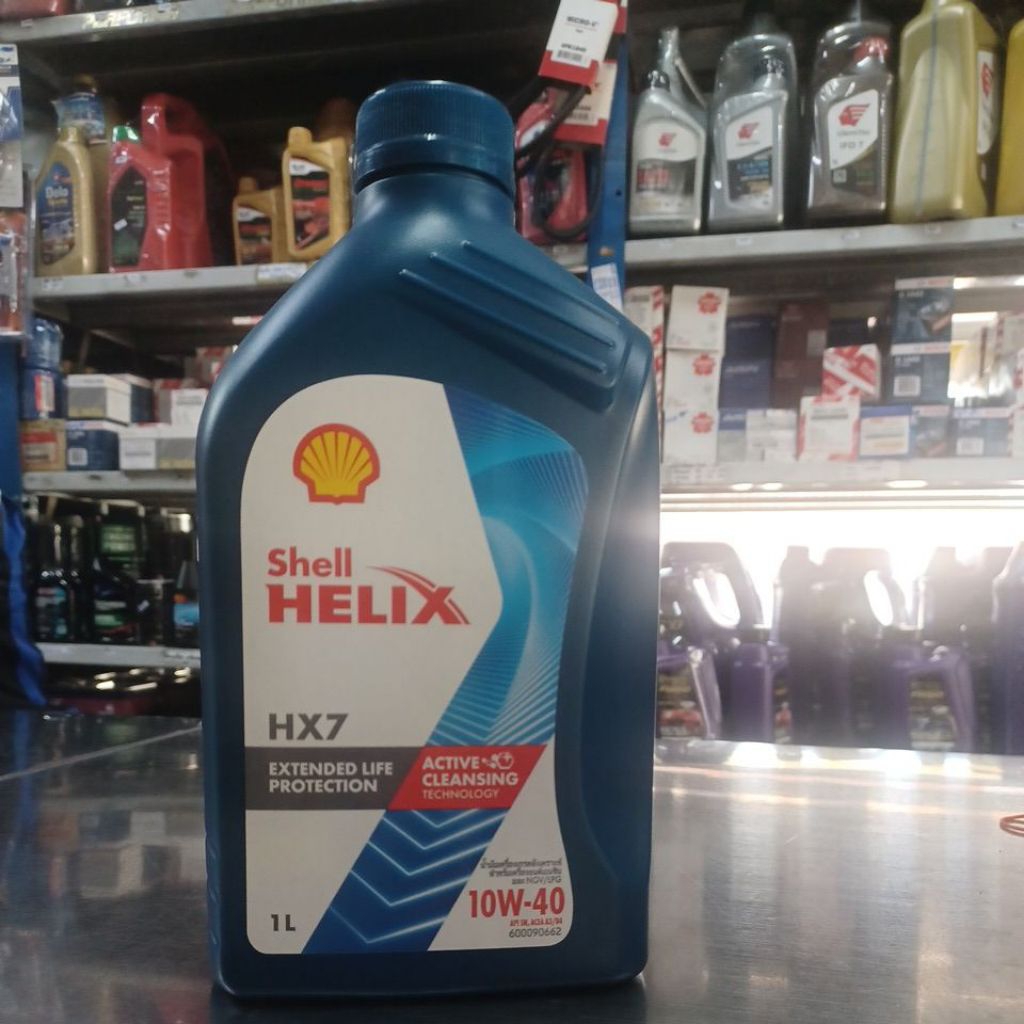 Shell helix HX7 G 10W-40 เชลล์นํ้ามันเครื่องกึ่งสังเคราะห์ ขนาด1ลิตร สำหรับเบนซิน/NGV/LPG