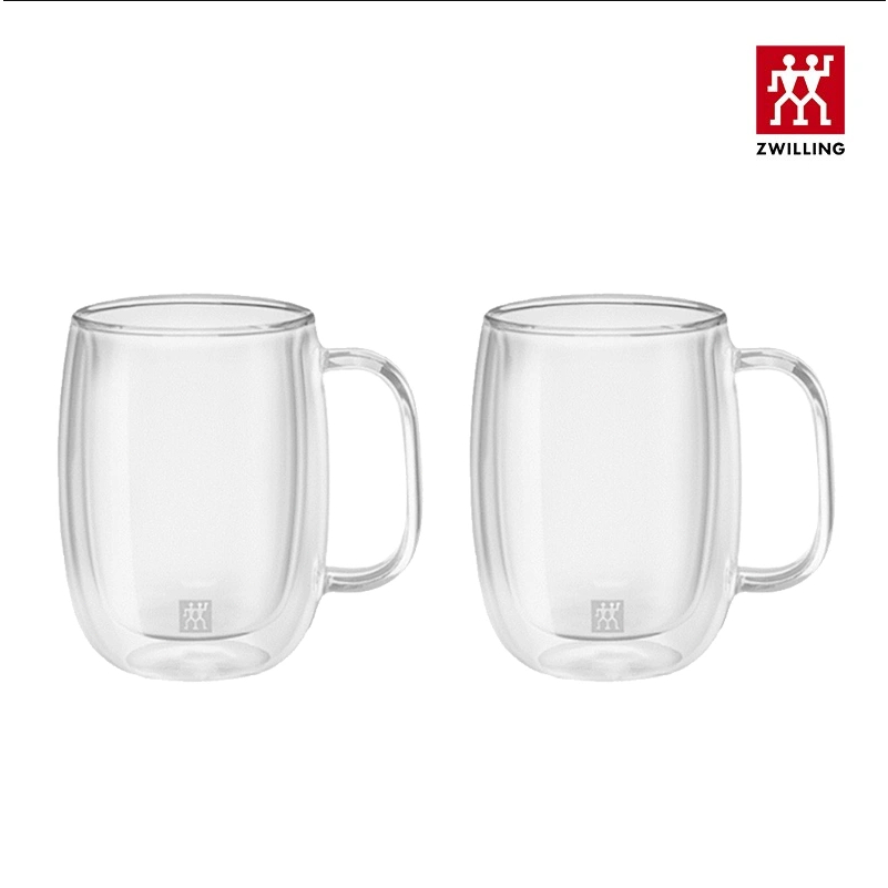 Zwilling 355ml Glass Cup Double-Walled Glasses for Home Use, Heat-Resistant（set of 2）