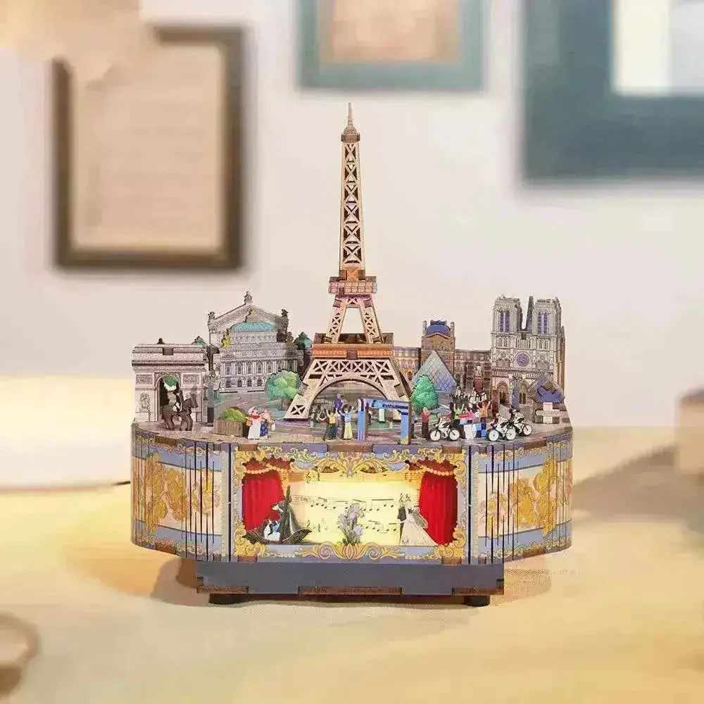 🚴 พร้อมส่ง EN.ver 🎵 Funtory กล่องดนตรีไขลาน DIY Romantic Paris ของเล่น ของขวัญ Tonecheer TQ036