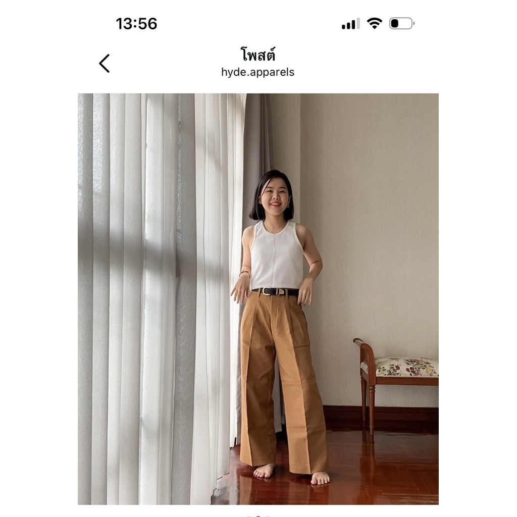 กาฃเกงลินิน ร้าน hyde.apparels size m สี coffee