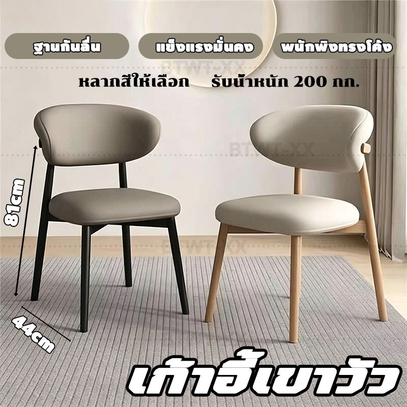เก้าอี้รับประทานอาหาร เก้าอี้ทานอาหาร สไตล์นอร์ดิก ชุดโต๊ะอาหาร โครงเหล็กคาร์บอน
