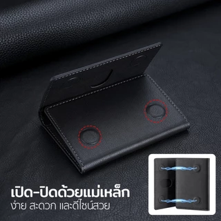 ELELAB กระเป๋าใส่บัตรแม่เหล็ก MagSafe แบบหนัง พับได้ ใส่ได้ 6 ใบ ใช้เป็นขาตั้งมือถือได้ พกพาสะดวก ทนทาน