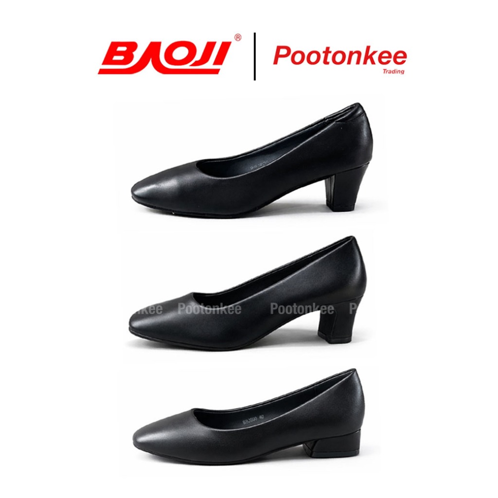 รุ่น BBJ 600 / 601 / 602 รองเท้าคัทชู หนังนิ่ม พื้น Memory Foam สูง 1-2 นิ้ว เบอร์ 36- 43