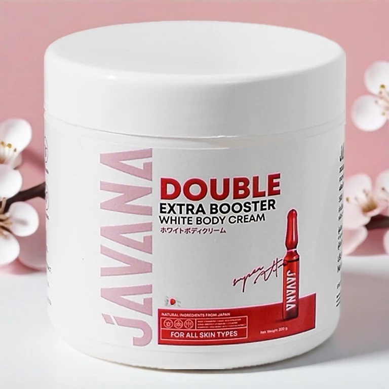 JAVANA Double Extra Booster White ครีมบำรุงผิวกาย 200g เนื้อบางเบาซึมไว ผิวขาวใสเนียนนุ่ม