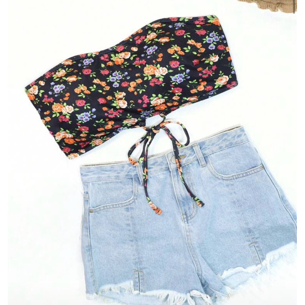 พร้อมส่ง✨เกาะอกลายซัมเมอร์สำหรับสาวอวบ size 0XL งาน shein
