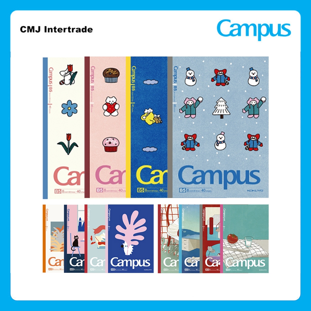 KOKUYO Campus Illustrator 2nd Edition สมุดปกคอลเลคชั่นใหม่ ขนาด A5 B5 สมุดโน้ต สมุดบันทึก มีเส้น [Campus Study Booster]