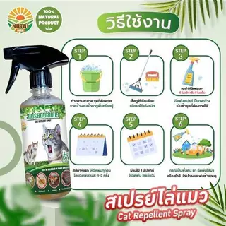 สเปรย์ไล่แมว ป้องกันแมวฉี่ แมวกัดรองเท้า กำหนดเขตหวงห้าม สูตรอ่อนโยน ปลอดภัยต่อเด็กและสัตว์เลี้ยง 450 ml.