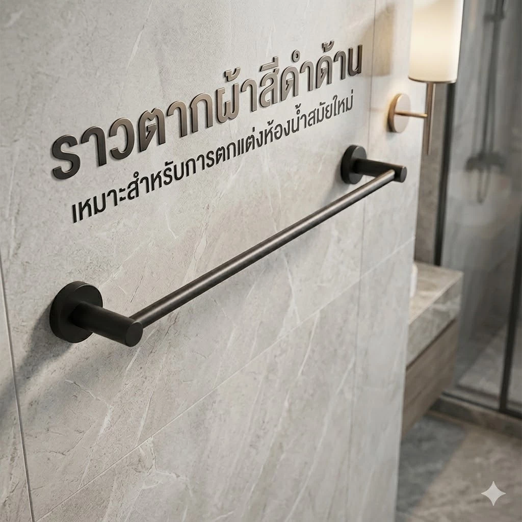[ถูกมาก!] ราวผ้าสเเตนเลสสีดำด้าน ราวเเขวนผ้าผนัง ราวผ้าติดผนัง เกรดอย่างดี ขนาด 60cm. 75cm.