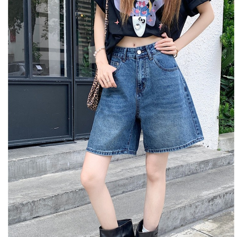 suzllrue7o ฮิตในไทย！กางเกงยีนส์ขาสั้นยืดหยุ่นสูง  #6633