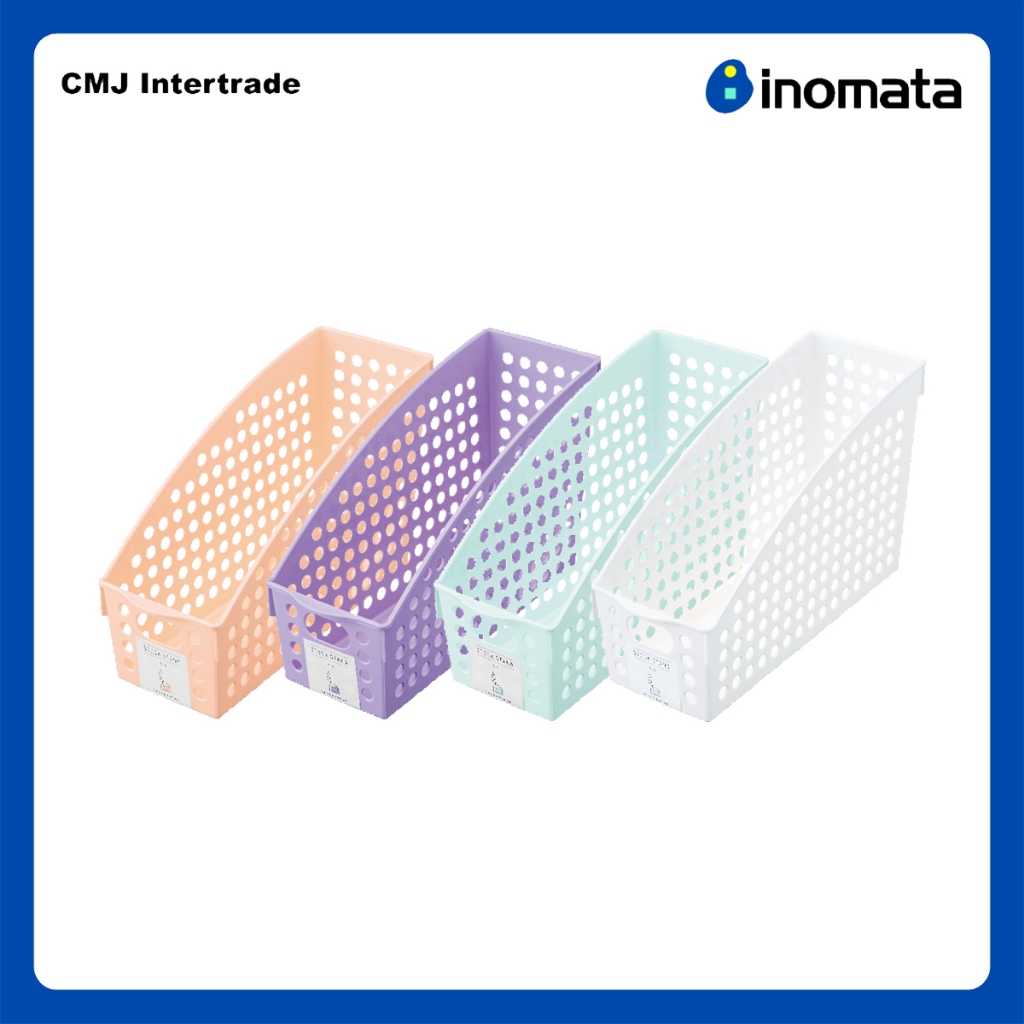 Inomata ตะกร้าอเนกประสงค์ ใส่ของใช้ในบ้าน นำเข้าจากญี่ปุ่น มีให้เลือก 4 สี ขาว ส้ม ฟ้า ม่วง (4575)