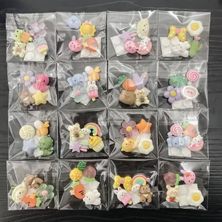 【ของขวัญ】สติ๊กเกอร์ 3D เรซิ่น ลายการ์ตูนน่ารัก ติดแก้วน้ำ เคสมือถือ DIY ตกแต่ง 1 แพ็ค 4 ชิ้น