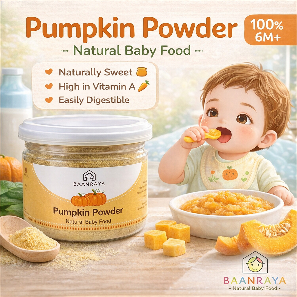 🎃 ฟักทองผง 100% 6M+ หวานธรรมชาติ วิตามินเอสูง ย่อยง่าย  BLW Pumpkin Powder Natural Baby Food Baan Raya