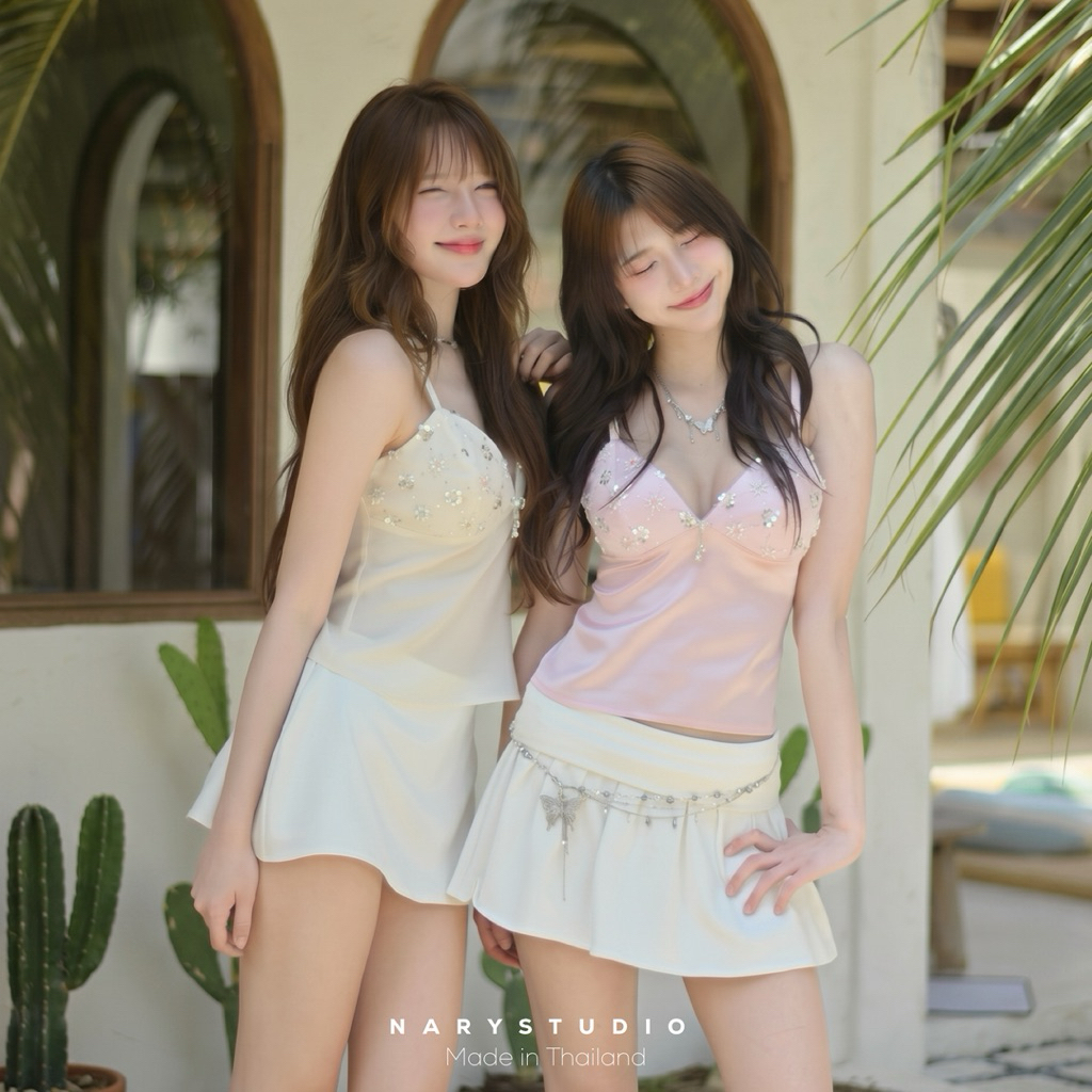 Blink top เสื้อสายเดี่ยวซาติน (เฉพาะเสื้อ) narystudio