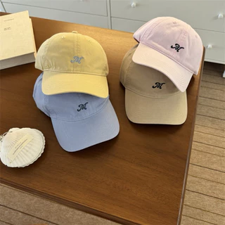 (พร้อมส่ง🛻)หมวกปักอักษร ตัว M Minimal Cap 🌼✨🧢 ปรับระดับได้ มีให้เลือกหลายสี