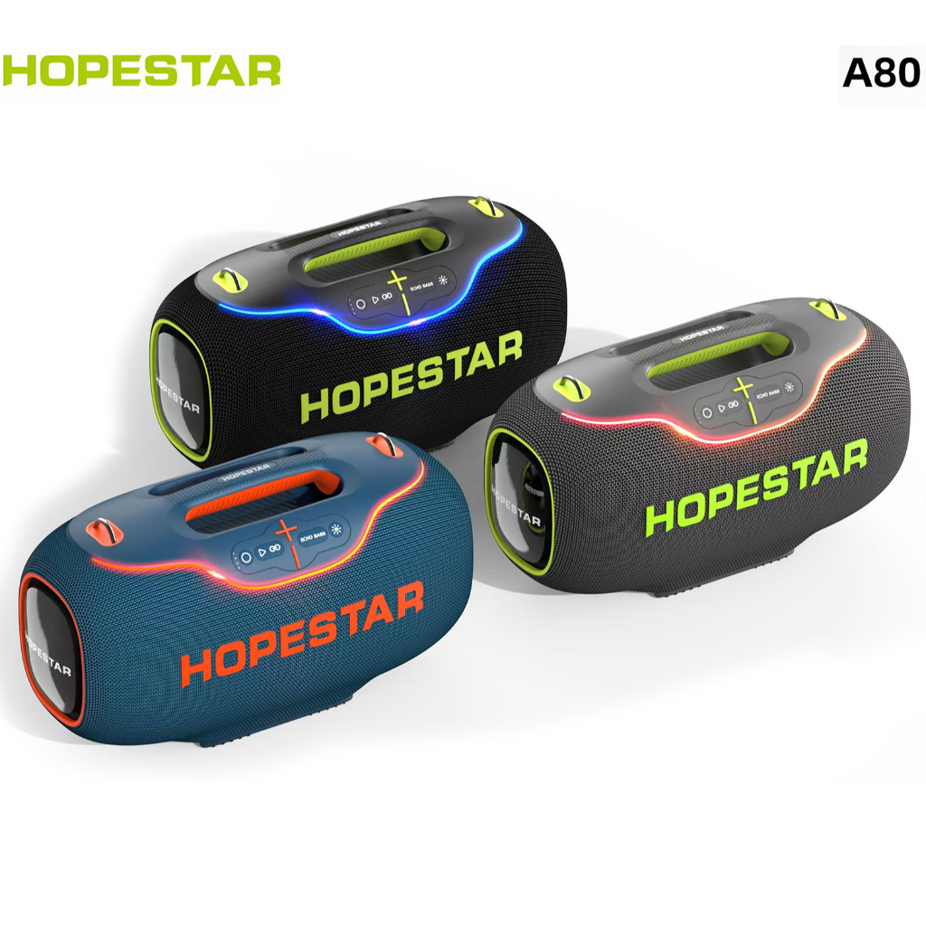 Hopestar A80 ลำโพงบลูทูธ 350W ลำโพง6ดอก มีไฟRGB ปรับเบส3โหมด ของแท้100%