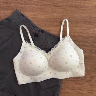 [ส่งจากไทย] 𝑩𝒓𝒂𝑩𝒓𝒂𝑩𝒓𝒂 #bra-318 บราเจลลี่ เสื้อชั้นในไร้ขอบ บราไร้ขอบ ลายดอกไม้ ฟองน้ำถอดไม่ได้