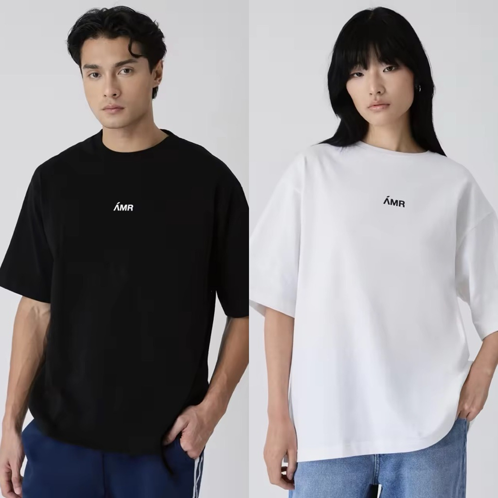 New🖤🤍AMR DE SAISON ( AIMER ) - AMR Mini Logo T-shirt เสื้อยืด โอเวอร์ไซส์ สกรีนลาย