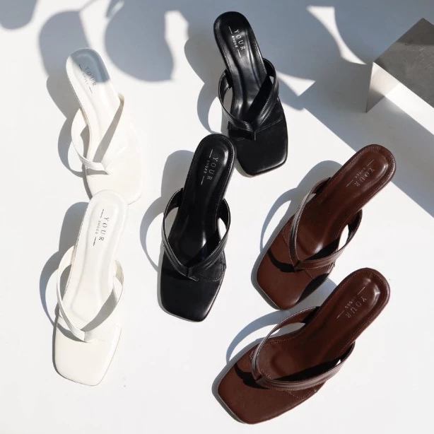 YOURSHOES B21 / รองเท้าส้นสูง 2.3นิ้ว รองเท้าหูคีบ รองเท้าผู้หญิง