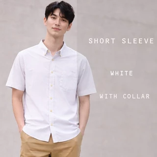 [เหลือ157฿ใส่โค้ดMAYINC30] แขนสั้น 11 สี!! เกาหลีฝุดๆ เสื้อเชิ้ตผู้ชาย คอปก แขนสั้น L'M men's style