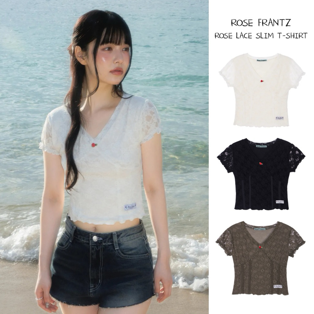 [PREORDER] Rose Frantz Rose Lace Slim T-shirt / 3 Colors (ลด 40%)