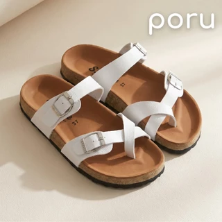 [ส่งฟรี]Poru รองเท้าแตะแฟชั่นไบเก้น White Collection พื้นนุ่ม ไซส์ 36-40