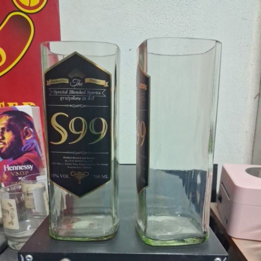 แก้วตัดจากขวด S99 งานDIY