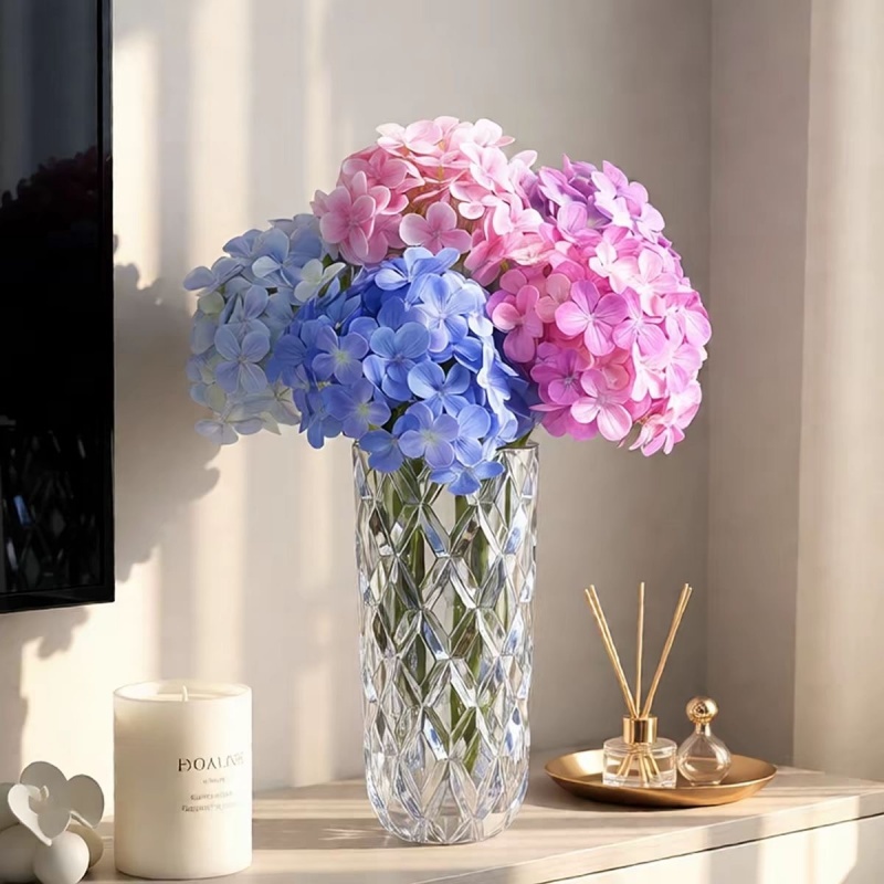 ดอกไฮเดรนเยีย ประดิษฐ์ DIY ตกแต่งตรงจุด สำหรับงานแต่งงาน/ปีใหม่/บ้าน สีสันจัดจ้าน ดีไซน์พรีเมียม ใช้ได้ทั้งในร่มและกลางแ