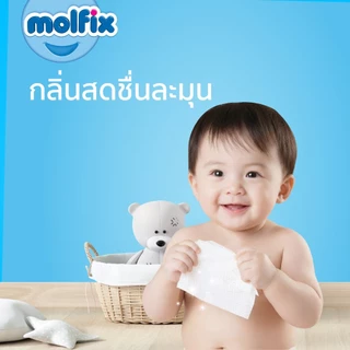 Molfix ทิชชู่เปียก สูตร Natural Fresh Clean baby Wipes (ยกลัง 12 ห่อ)