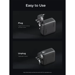 AUKEY PA-B10 Nova Pins 140W หัวชาร์จเร็ว GaN อะแดปเตอร์ 4 พอร์ต เปลี่ยนปลั๊กได้ทั่วโลก