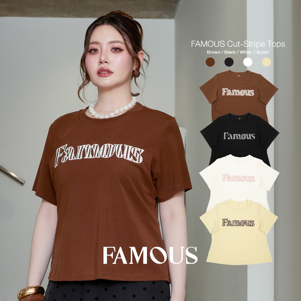 FAMOUS Cut-Stripe Tops #FMBL-G3T033 #COE #SM26